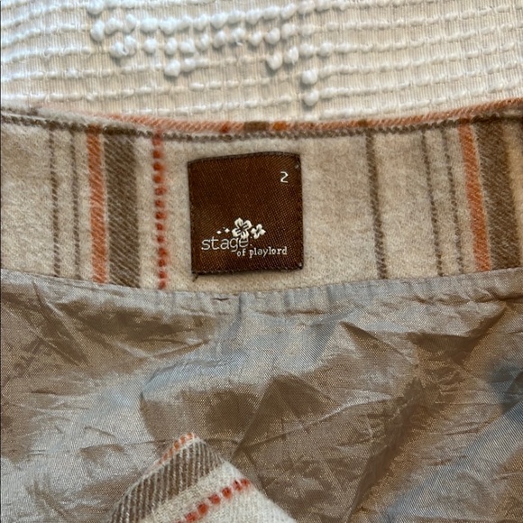 Plaid Tan Skirt with Lace-Up Detail - Picture 5 of 6